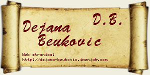 Dejana Beuković vizit kartica